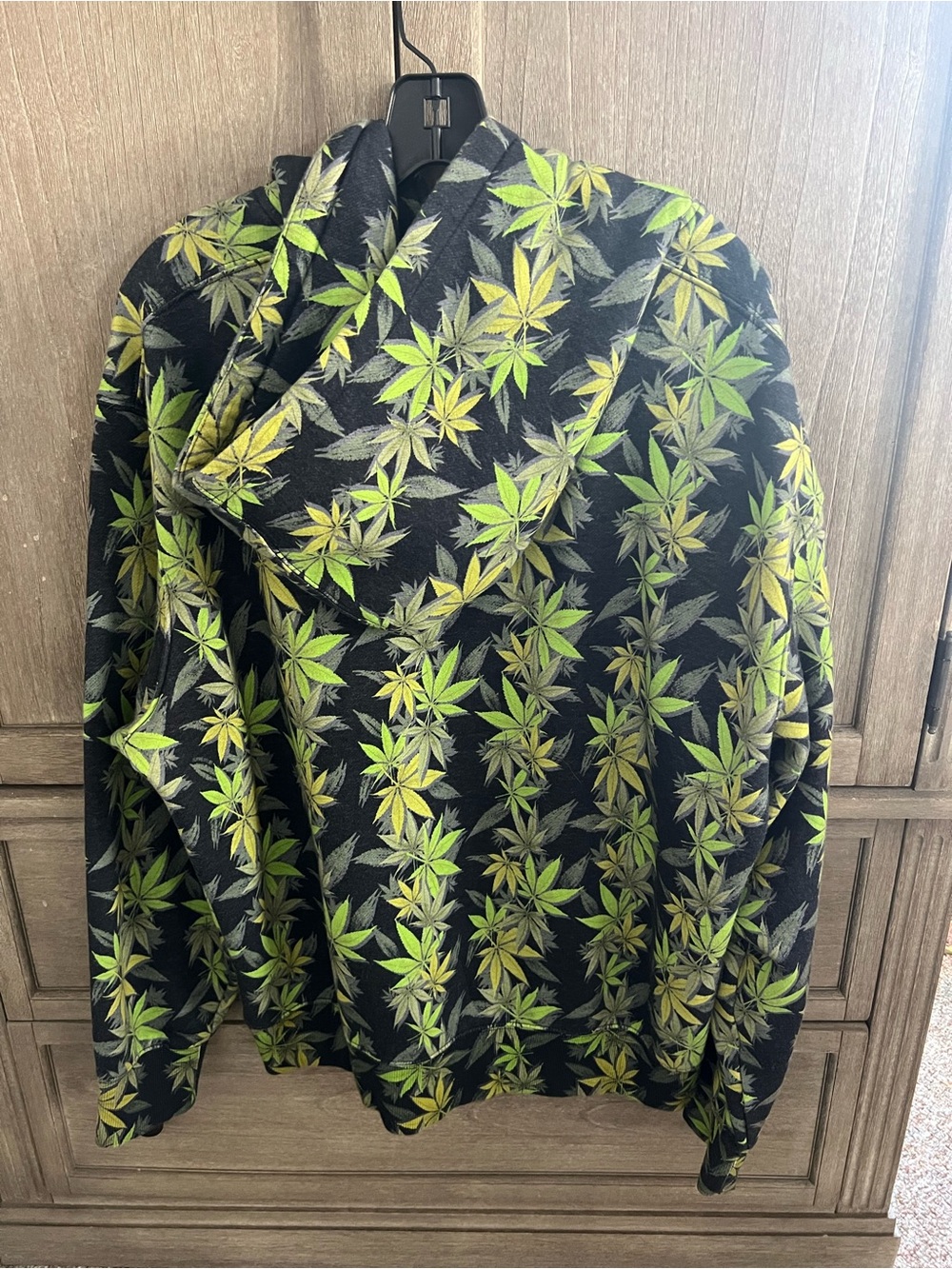 The North Face x Supreme Black Hoodie with Lime Green & Yellow Leaf Accents - Picture 3 of 6